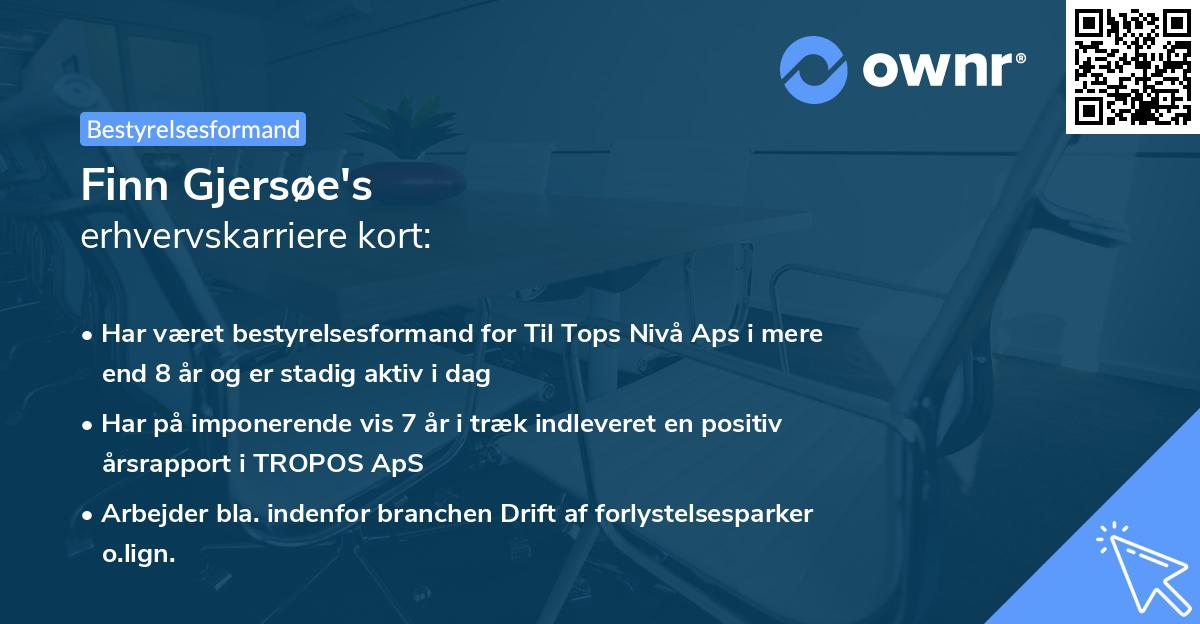 Finn Gjersøe's erhvervskarriere kort