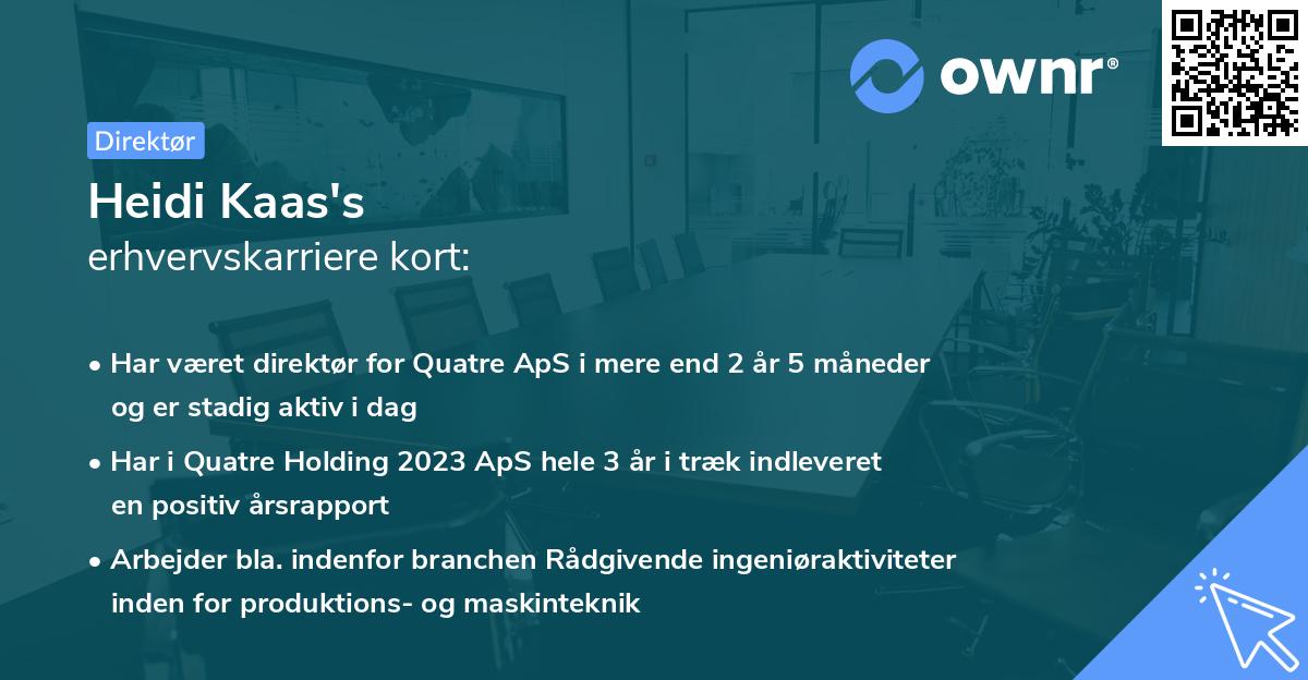 Heidi Kaas's erhvervskarriere kort