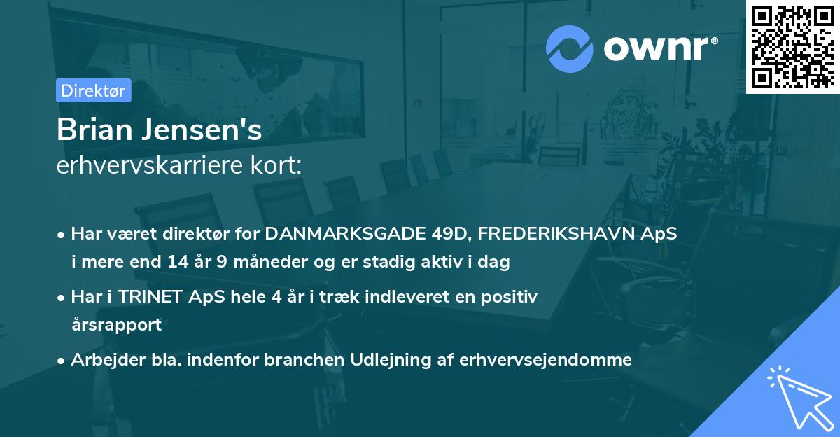 Brian Jensen's erhvervskarriere kort