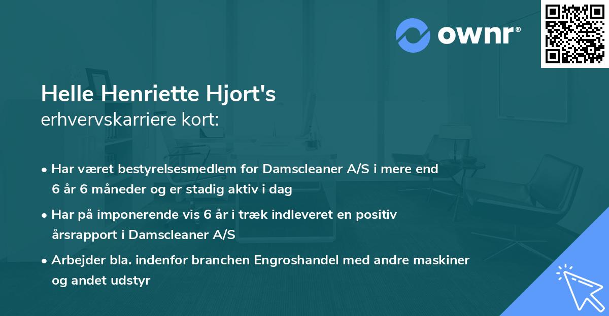 Helle Henriette Hjort's erhvervskarriere kort