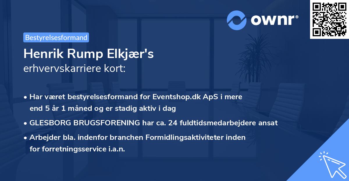 Henrik Rump Elkjær's erhvervskarriere kort