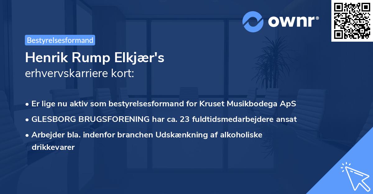 Henrik Rump Elkjær's erhvervskarriere kort