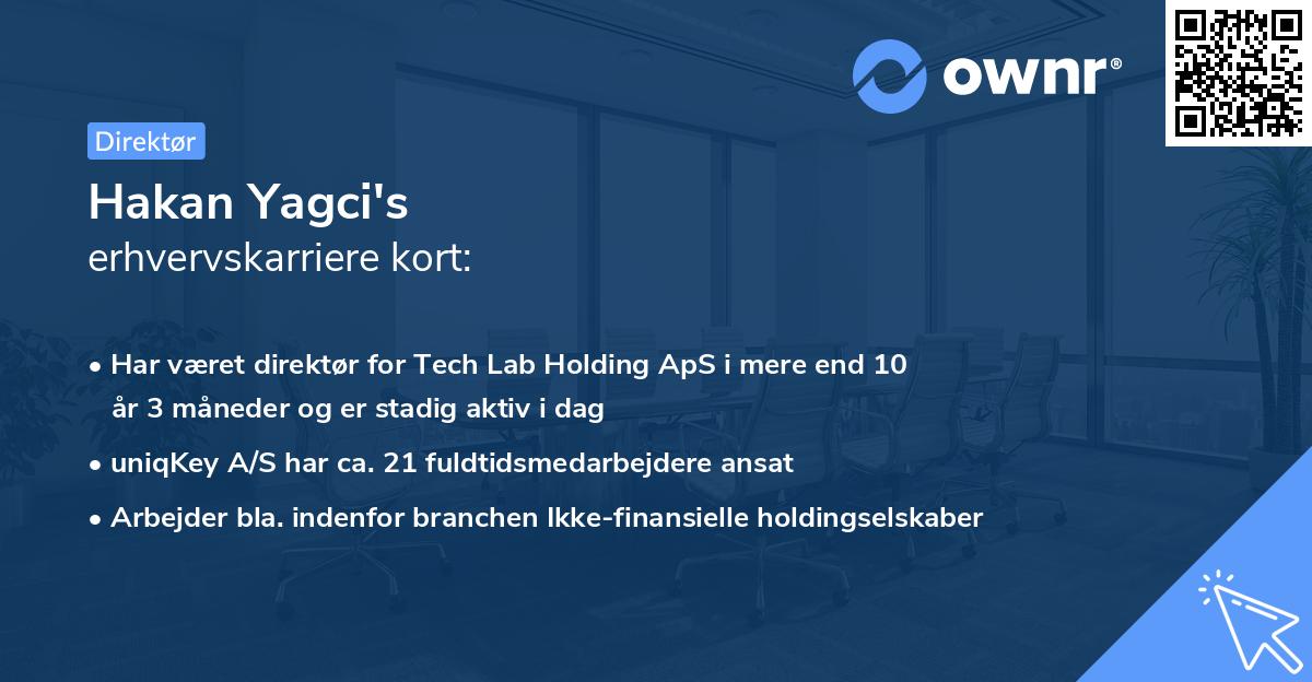 Hakan Yagci's erhvervskarriere kort