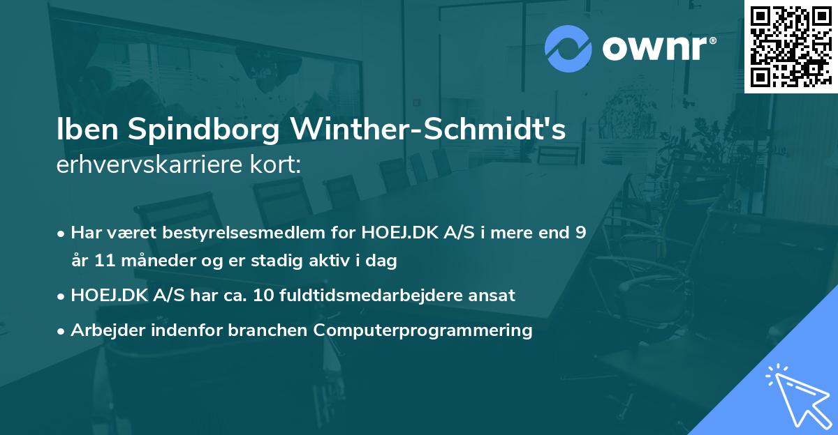 Iben Spindborg Winther-Schmidt's erhvervskarriere kort