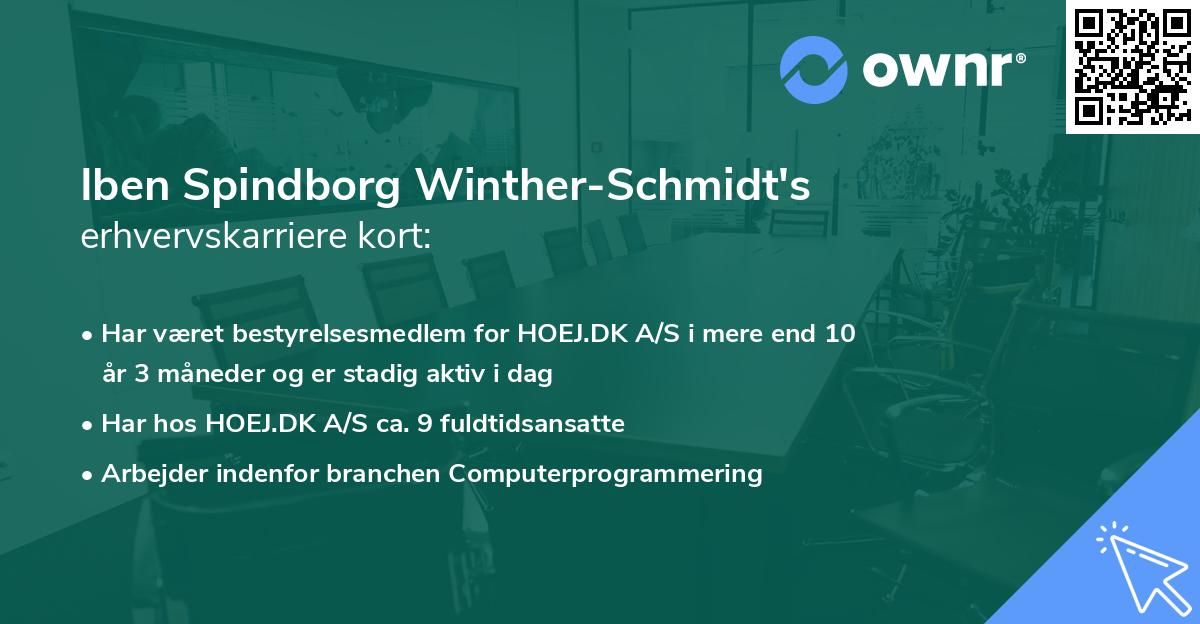 Iben Spindborg Winther-Schmidt's erhvervskarriere kort