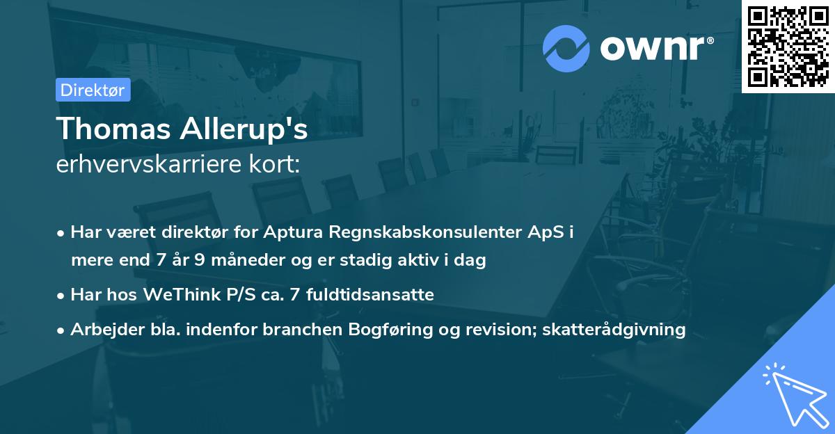 Thomas Allerup's erhvervskarriere kort