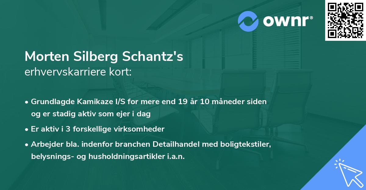 Morten Silberg Schantz's erhvervskarriere kort
