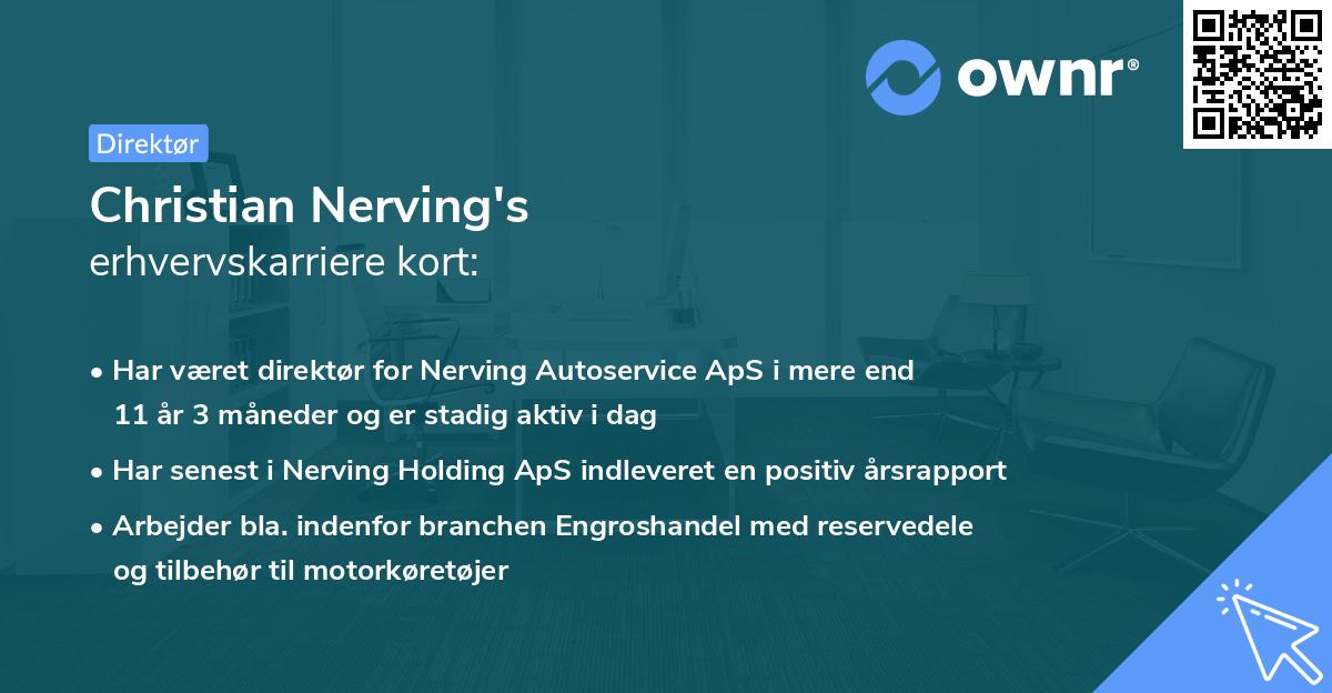 Christian Nerving's erhvervskarriere kort