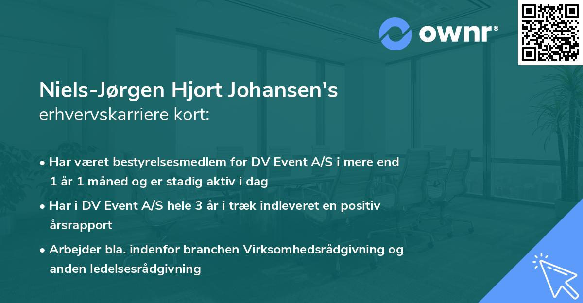 Niels-Jørgen Hjort Johansen's erhvervskarriere kort