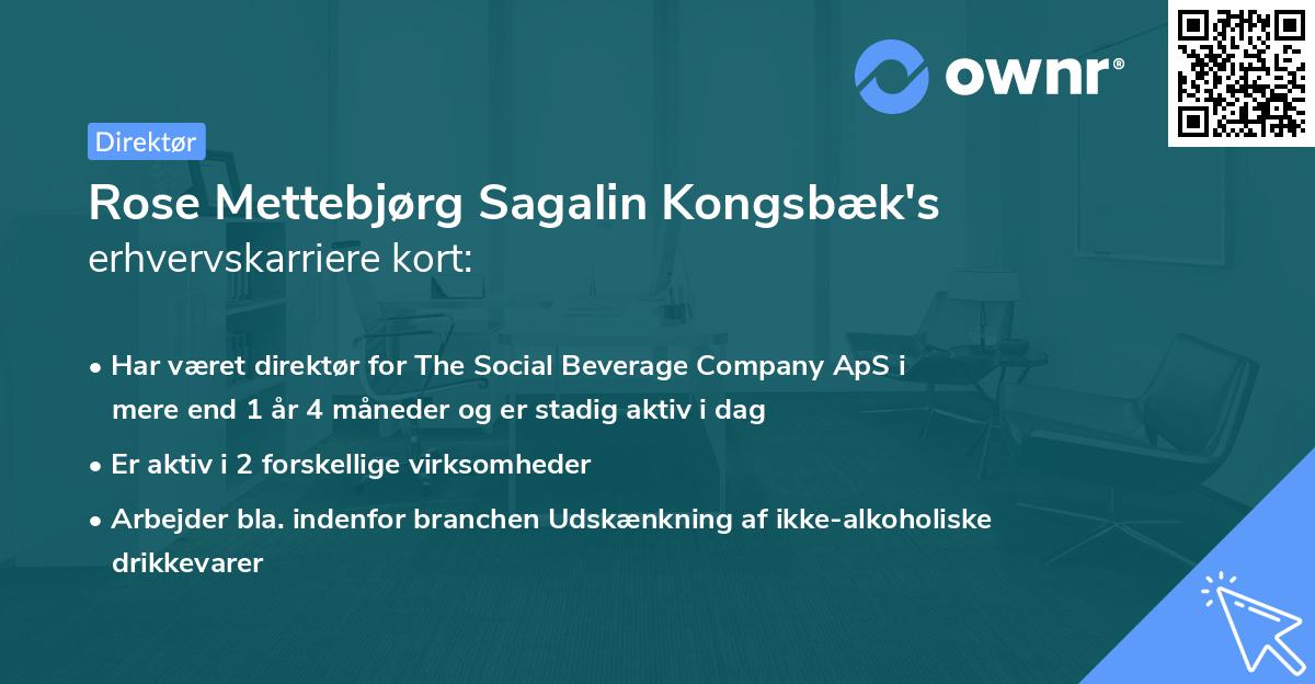 Rose Mettebjørg Sagalin Kongsbæk's erhvervskarriere kort