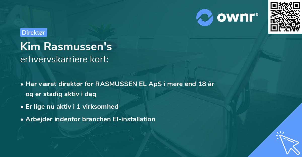 Kim Rasmussen's erhvervskarriere kort