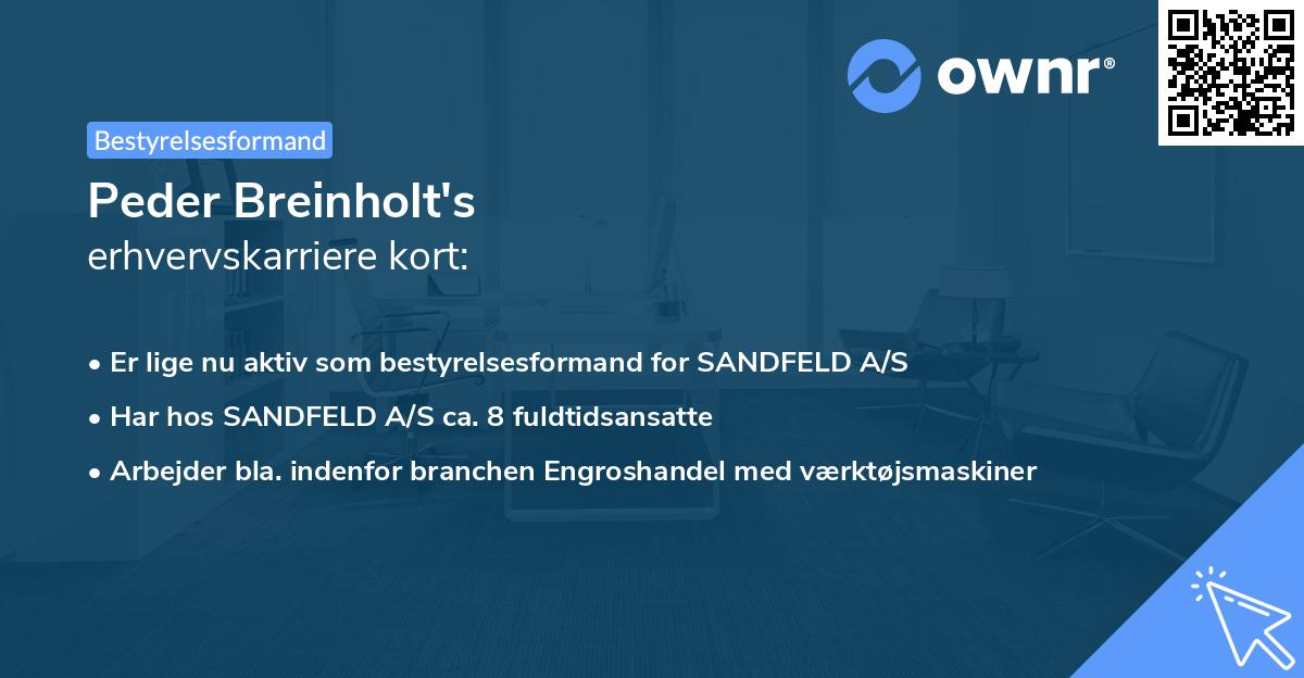 Peder Breinholt's erhvervskarriere kort