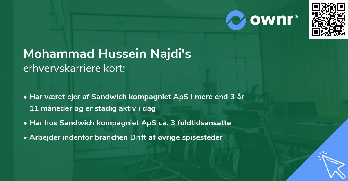 Mohammad Hussein Najdi's erhvervskarriere kort