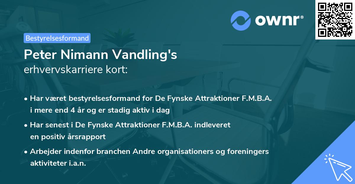 Peter Nimann Vandling's erhvervskarriere kort