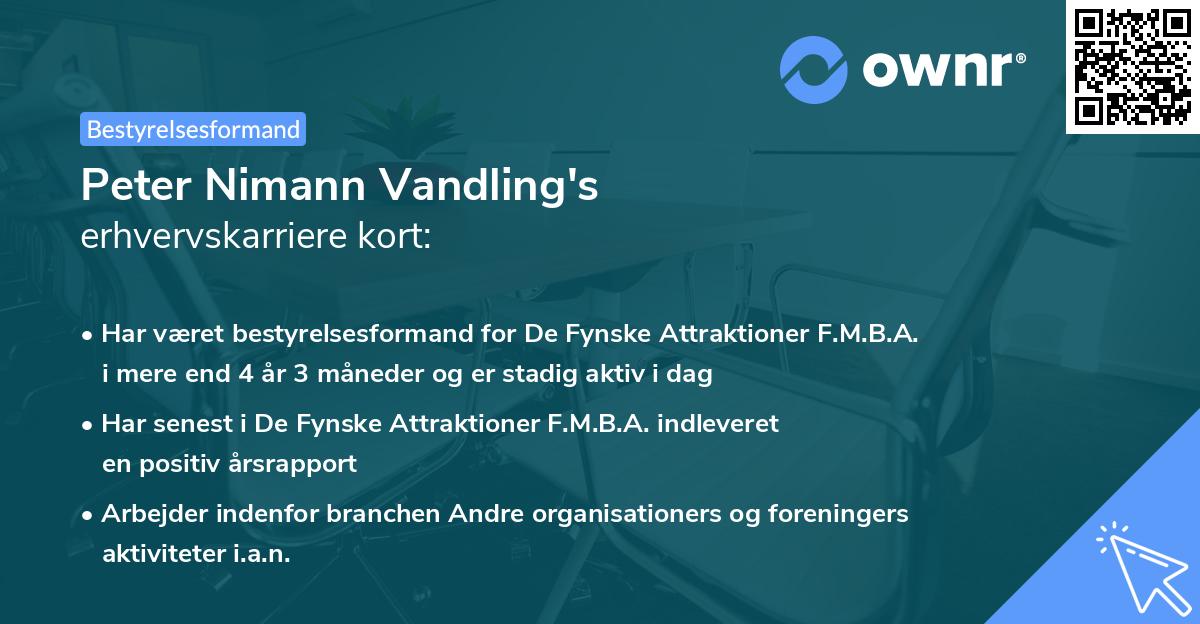 Peter Nimann Vandling's erhvervskarriere kort
