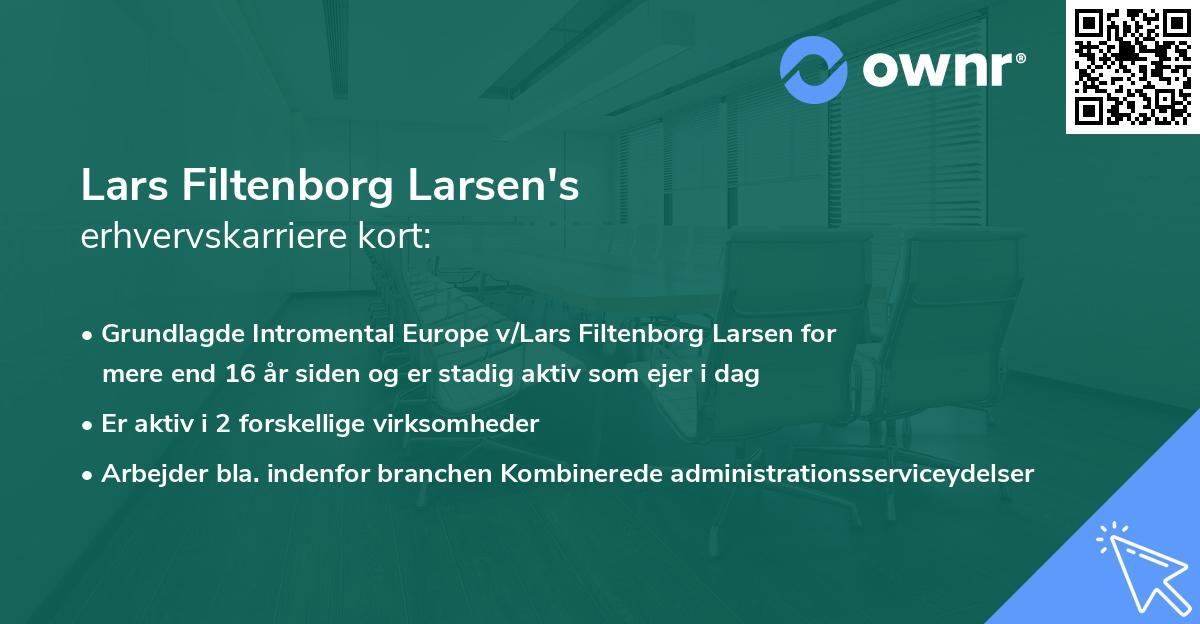 Lars Filtenborg Larsen's erhvervskarriere kort