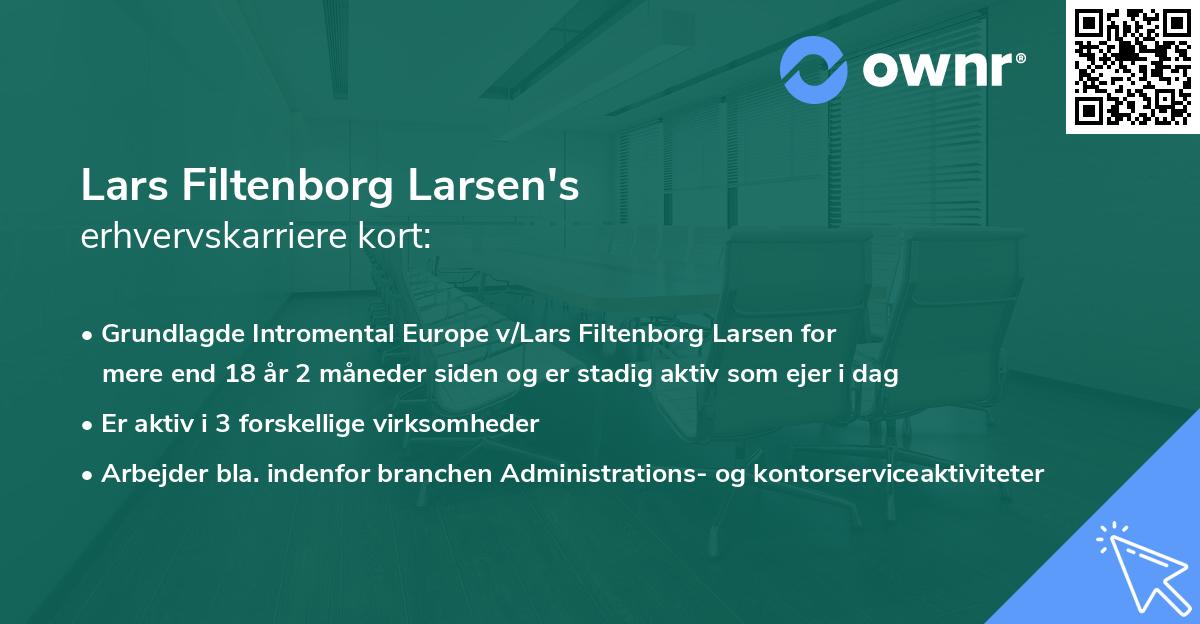 Lars Filtenborg Larsen's erhvervskarriere kort
