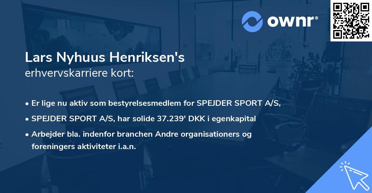 Lars Nyhuus Henriksen's erhvervskarriere kort