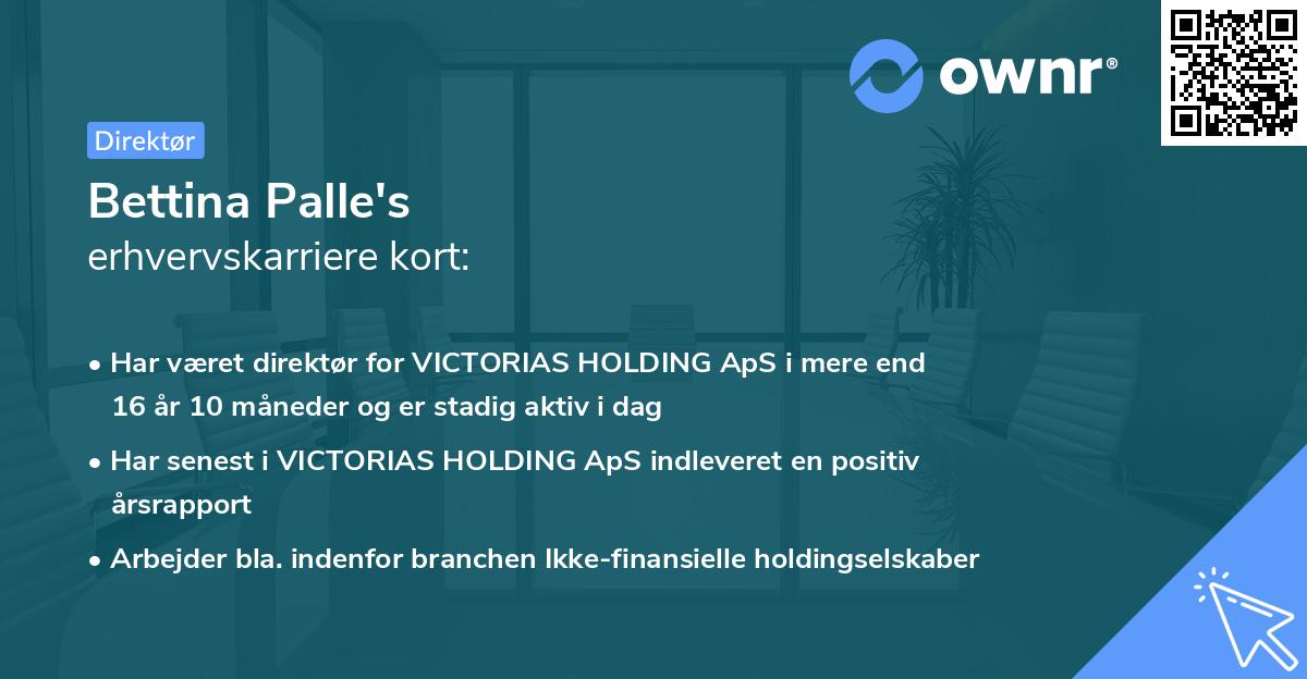 Bettina Palle's erhvervskarriere kort