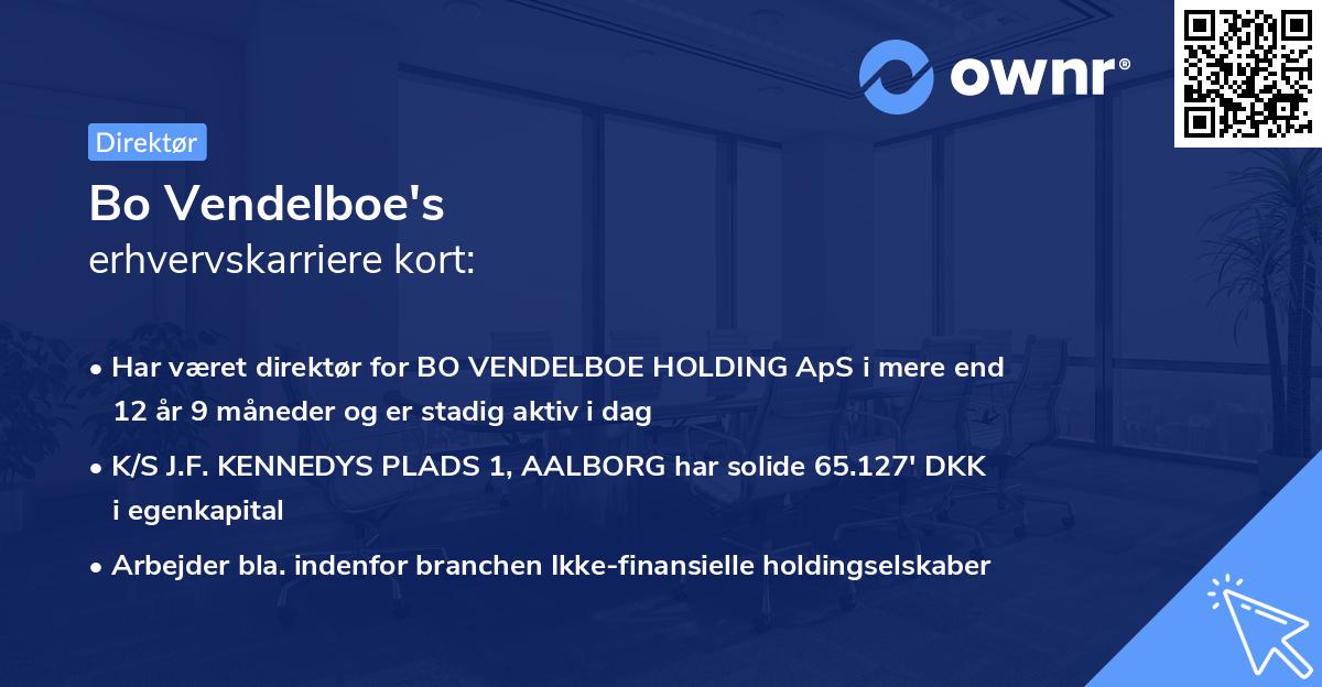 Bo Vendelboe's erhvervskarriere kort