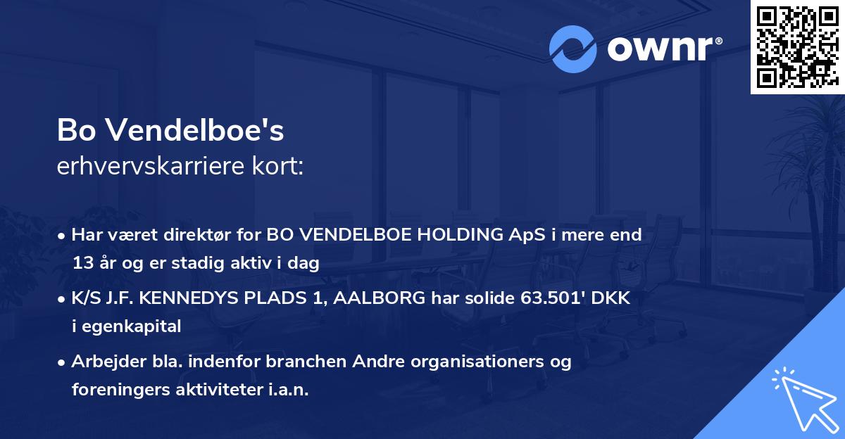 Bo Vendelboe's erhvervskarriere kort
