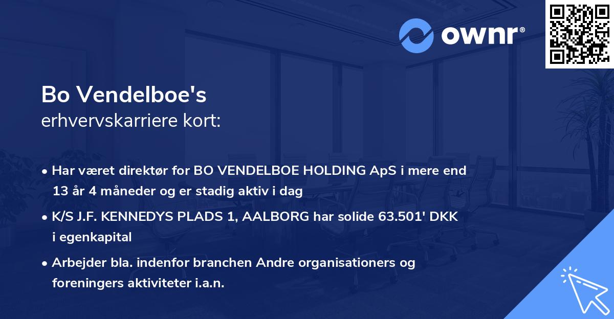 Bo Vendelboe's erhvervskarriere kort