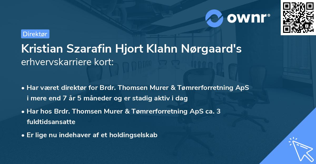 Kristian Szarafin Hjort Klahn Nørgaard's erhvervskarriere kort