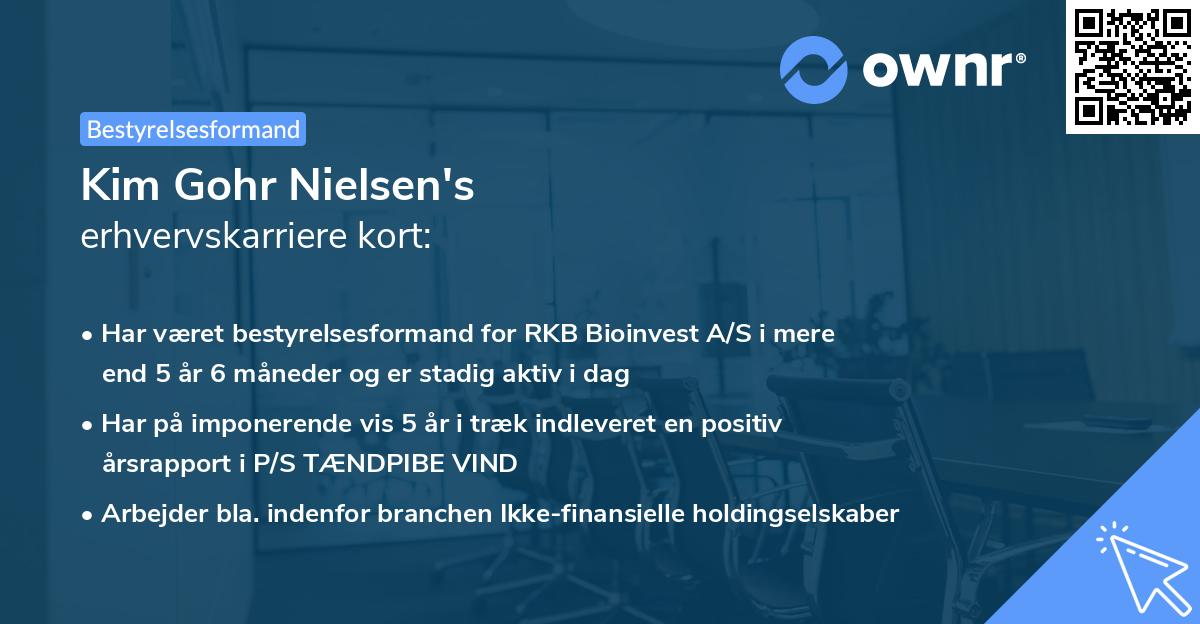 Kim Gohr Nielsen's erhvervskarriere kort