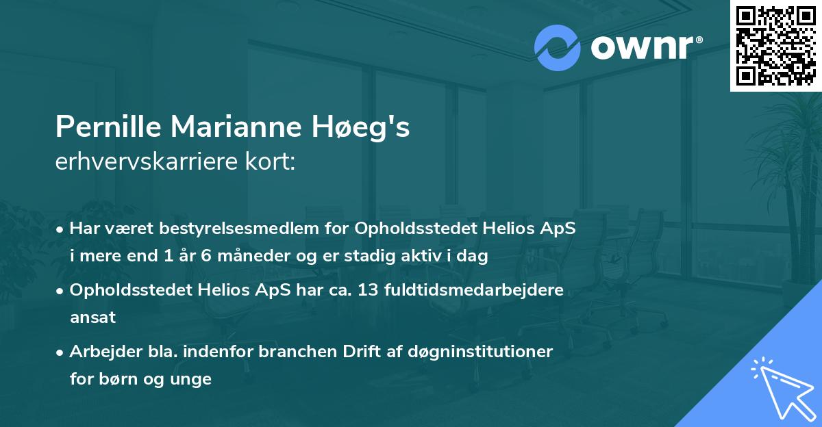 Pernille Marianne Høeg's erhvervskarriere kort