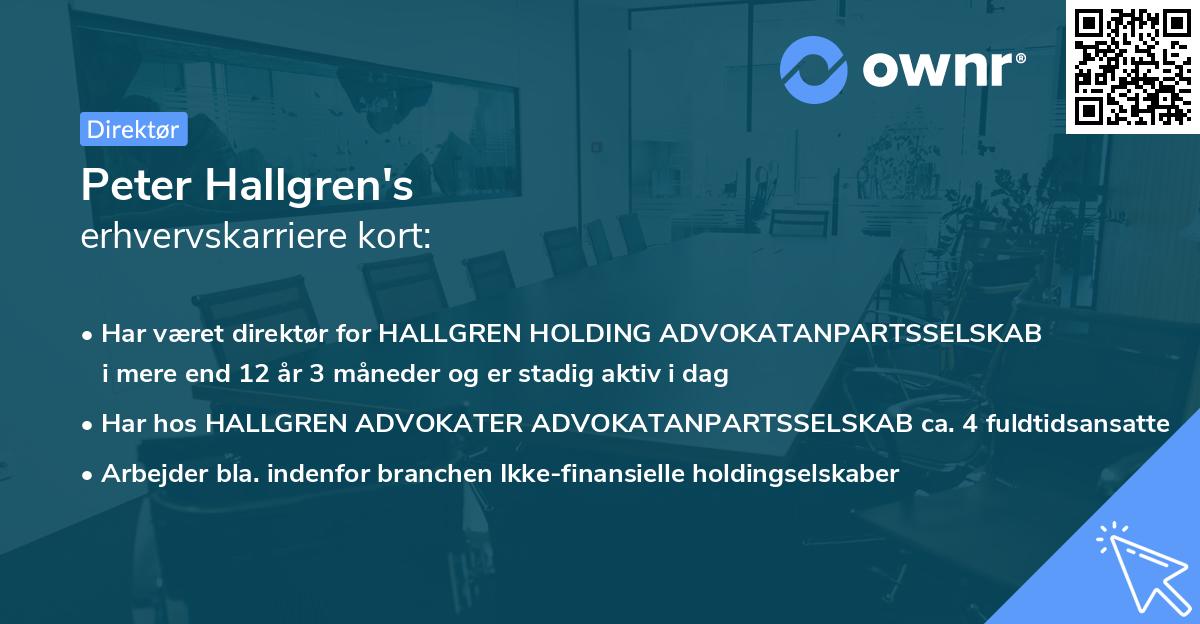 Peter Hallgren's erhvervskarriere kort