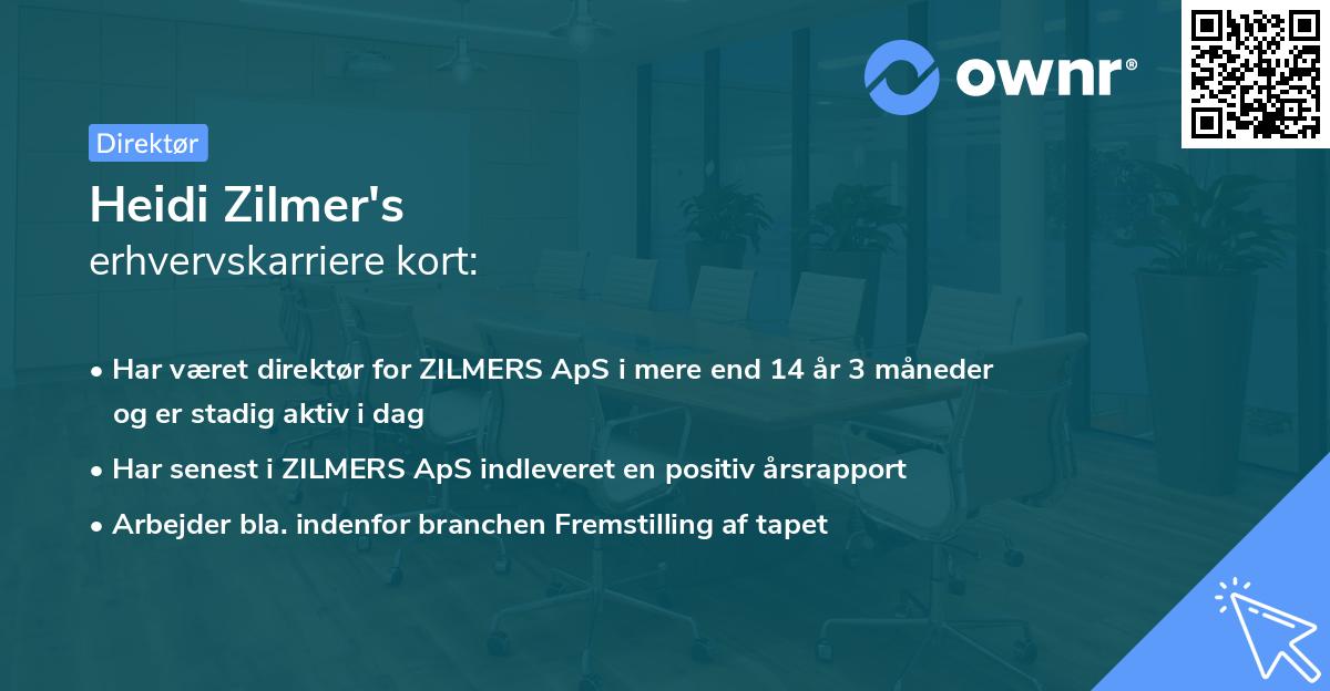 Heidi Zilmer's erhvervskarriere kort