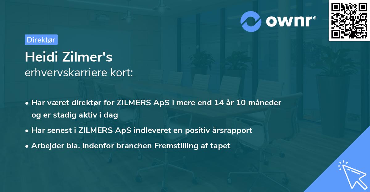 Heidi Zilmer's erhvervskarriere kort