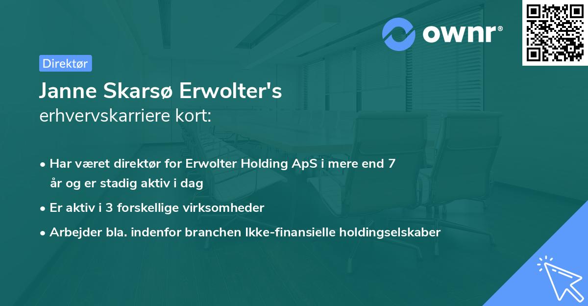 Janne Skarsø Erwolter's erhvervskarriere kort