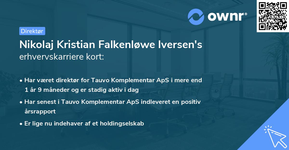 Nikolaj Kristian Falkenløwe Iversen's erhvervskarriere kort