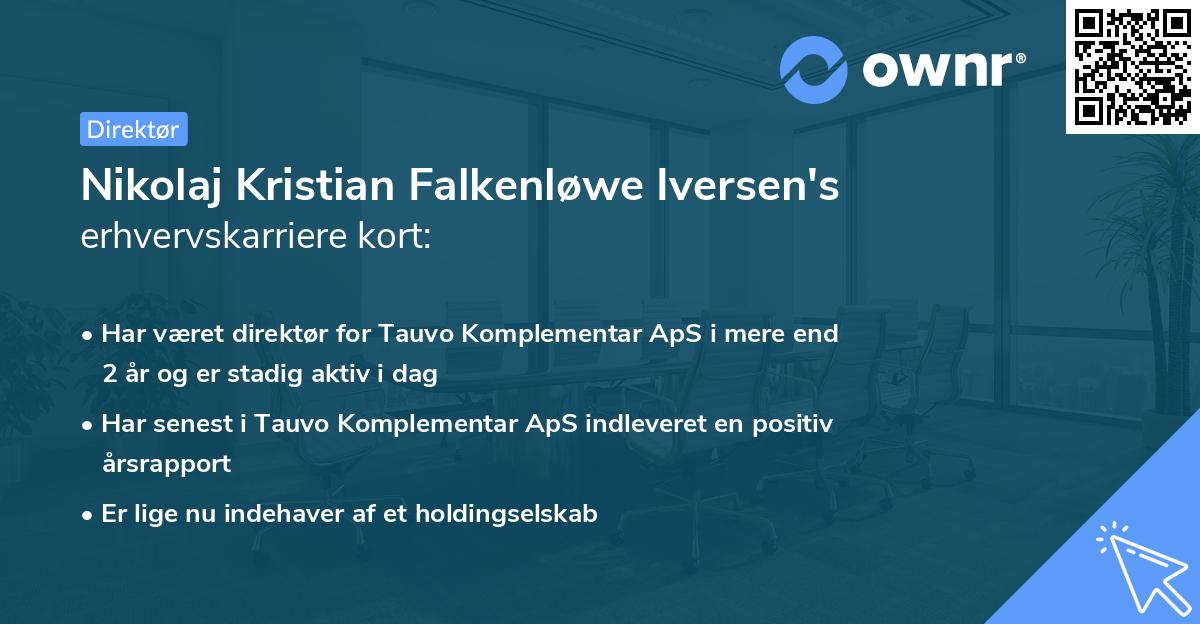 Nikolaj Kristian Falkenløwe Iversen's erhvervskarriere kort