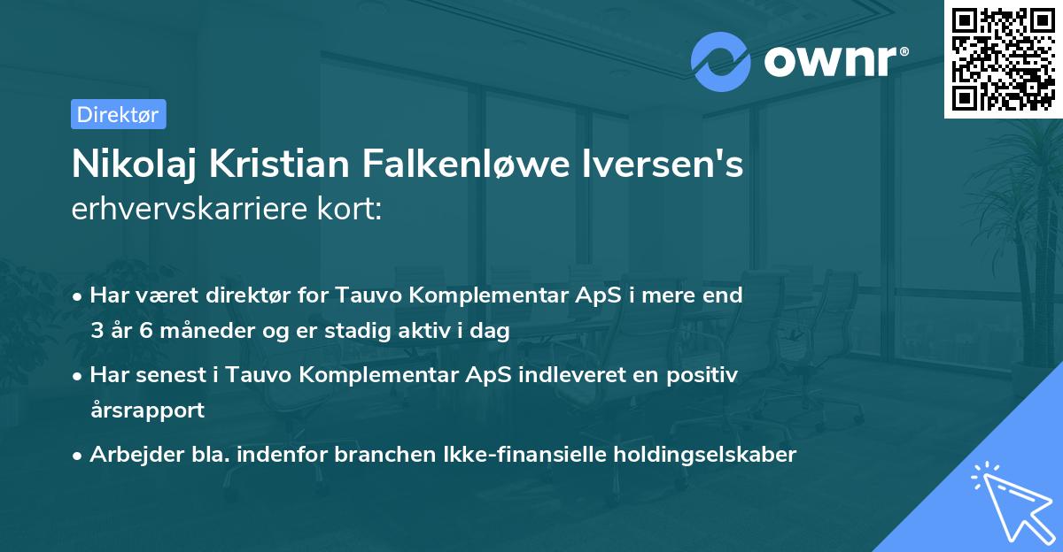Nikolaj Kristian Falkenløwe Iversen's erhvervskarriere kort