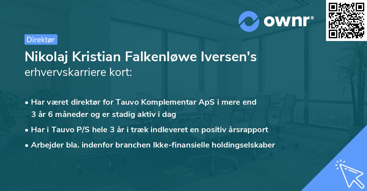 Nikolaj Kristian Falkenløwe Iversen's erhvervskarriere kort