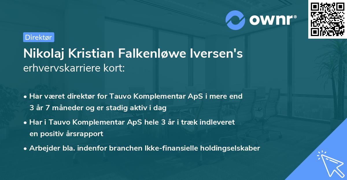 Nikolaj Kristian Falkenløwe Iversen's erhvervskarriere kort