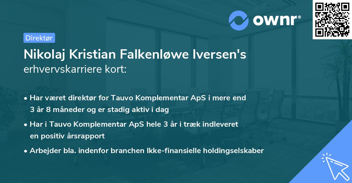 Nikolaj Kristian Falkenløwe Iversen's erhvervskarriere kort