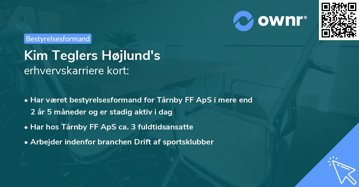 Kim Teglers Højlund's erhvervskarriere kort