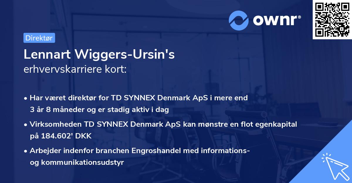 Lennart Wiggers-Ursin's erhvervskarriere kort