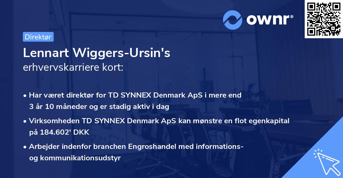 Lennart Wiggers-Ursin's erhvervskarriere kort
