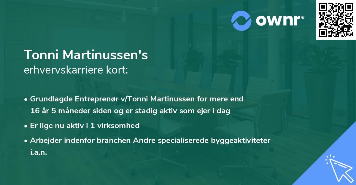 Tonni Martinussen's erhvervskarriere kort