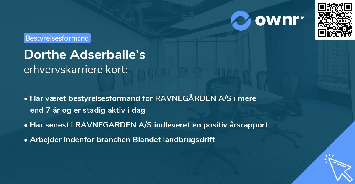 Dorthe Adserballe's erhvervskarriere kort