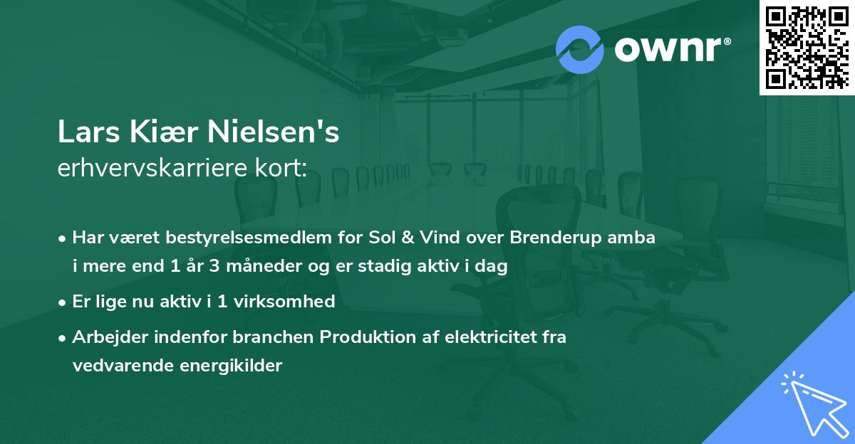 Lars Kiær Nielsen's erhvervskarriere kort