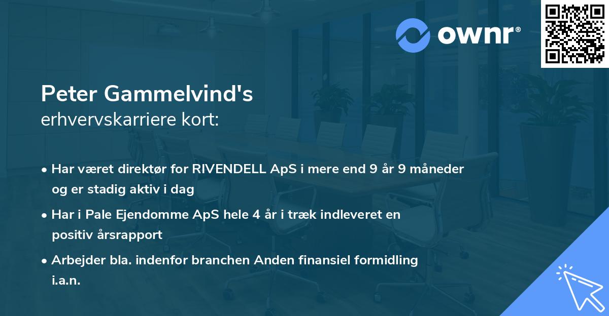 Peter Gammelvind's erhvervskarriere kort