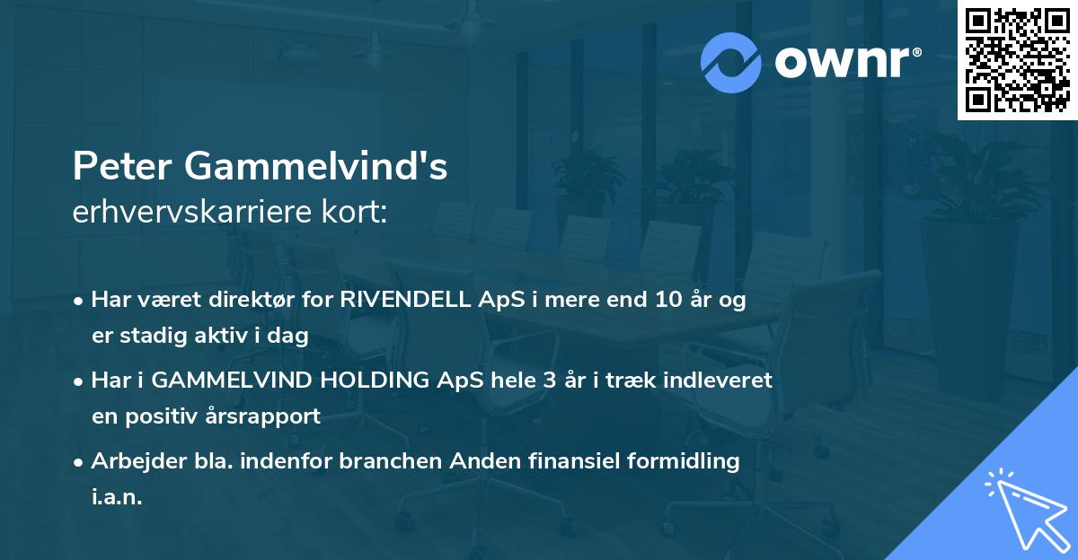 Peter Gammelvind's erhvervskarriere kort