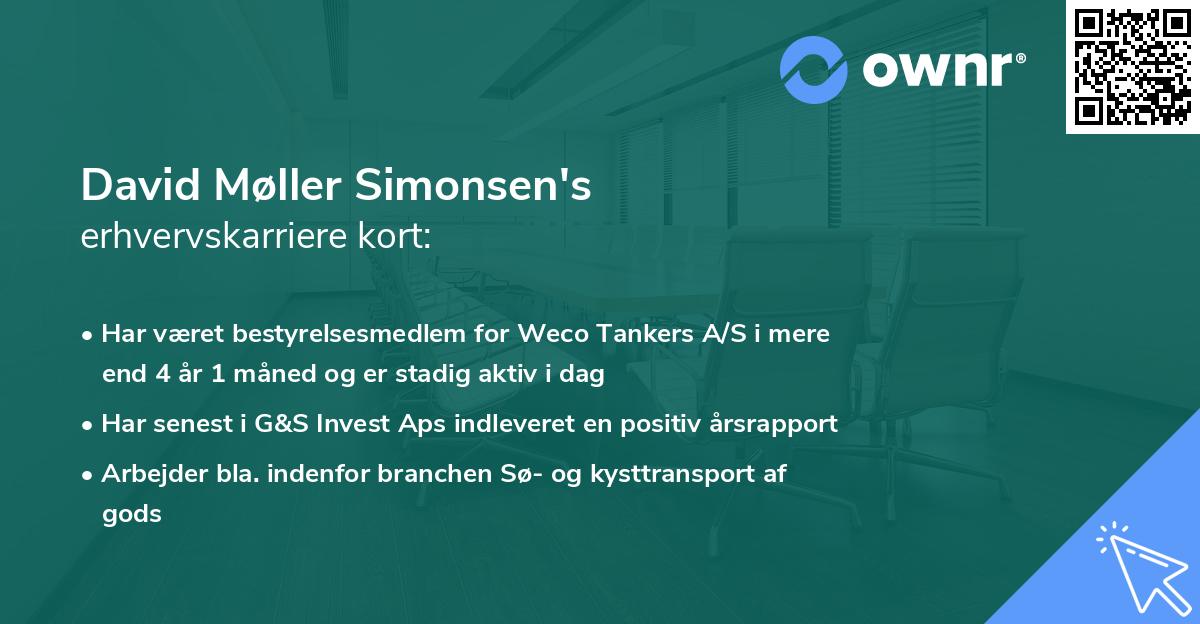 David Møller Simonsen's erhvervskarriere kort