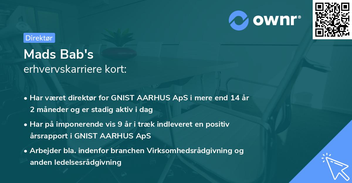 Mads Bab's erhvervskarriere kort