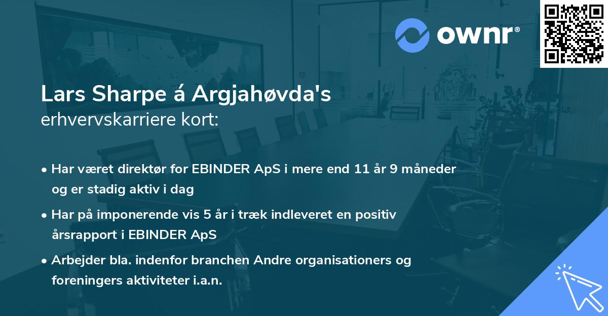 Lars Sharpe á Argjahøvda's erhvervskarriere kort